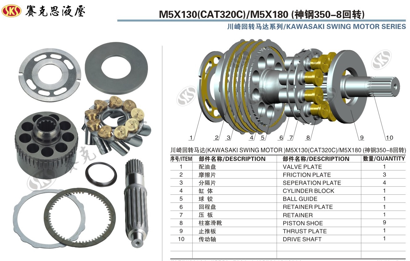  Запчасти к гидронасосам Kawasaki серии M5X130-180