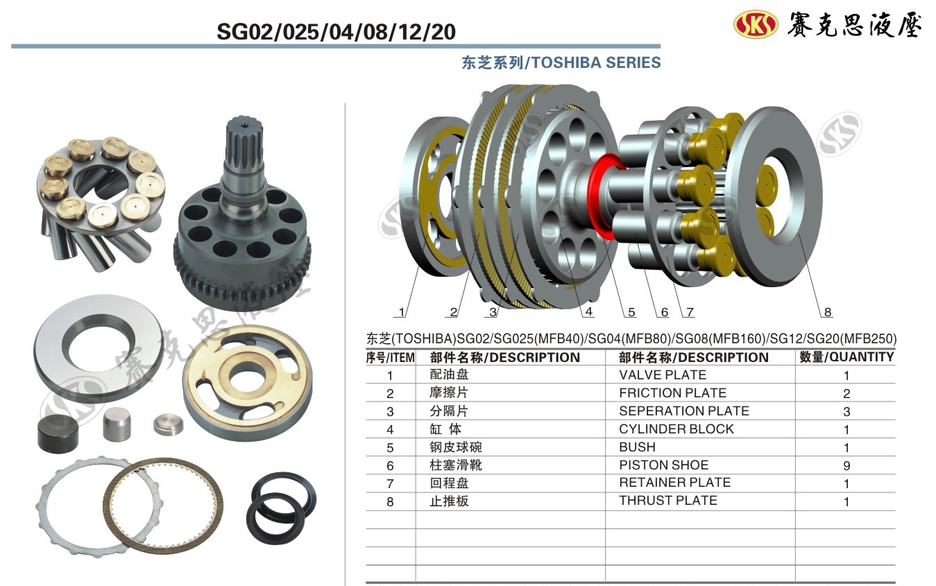  Запчасти к гидронасосам Toshiba серии SG02/025/04/08/12/20, MFB SWING MOTOR