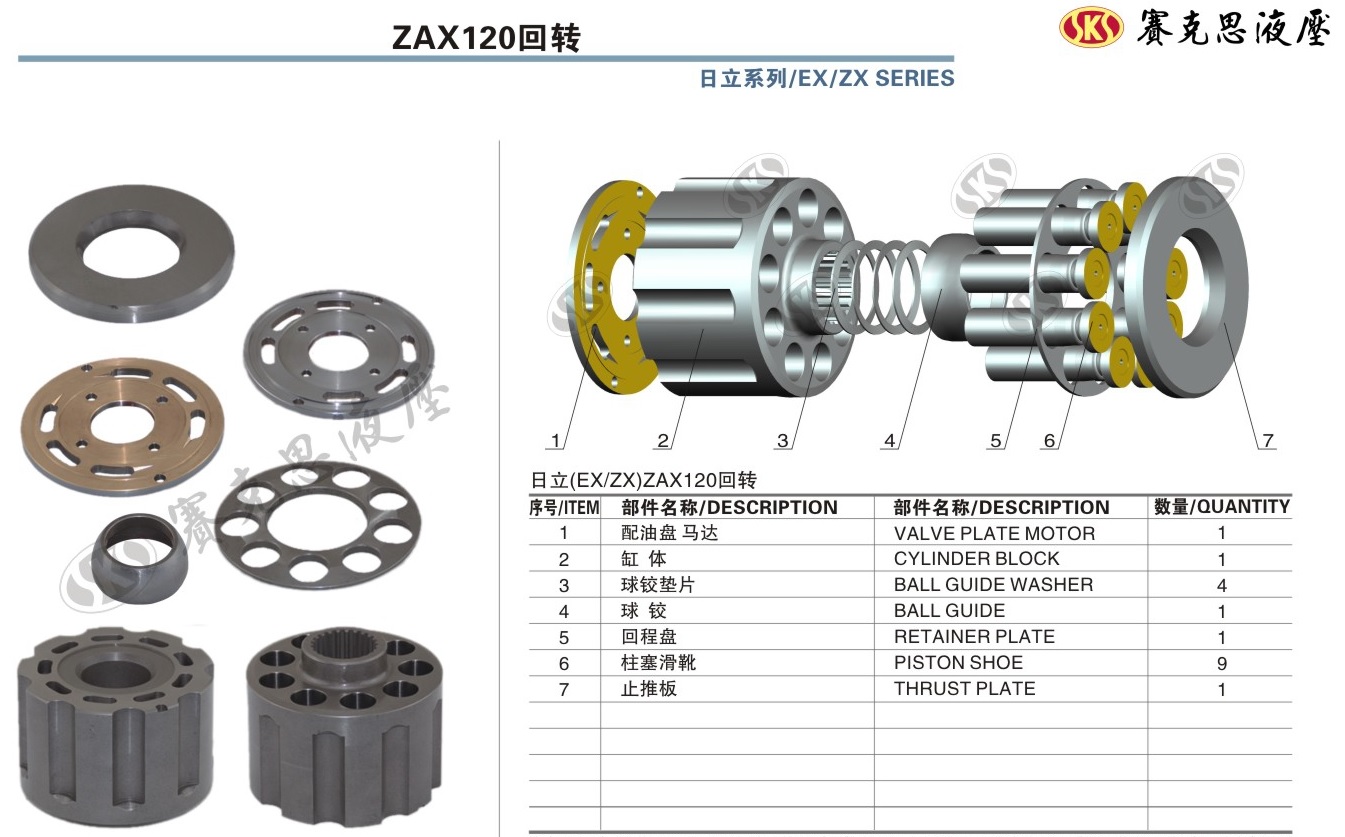  Запчасти к гидронасосам Hitachi серии ZAX120 SWING MOTORS