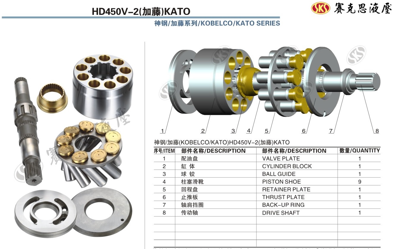 Запчасти к гидронасосам Kato и Kobelco серии HD450V-2 MAIN PUMP