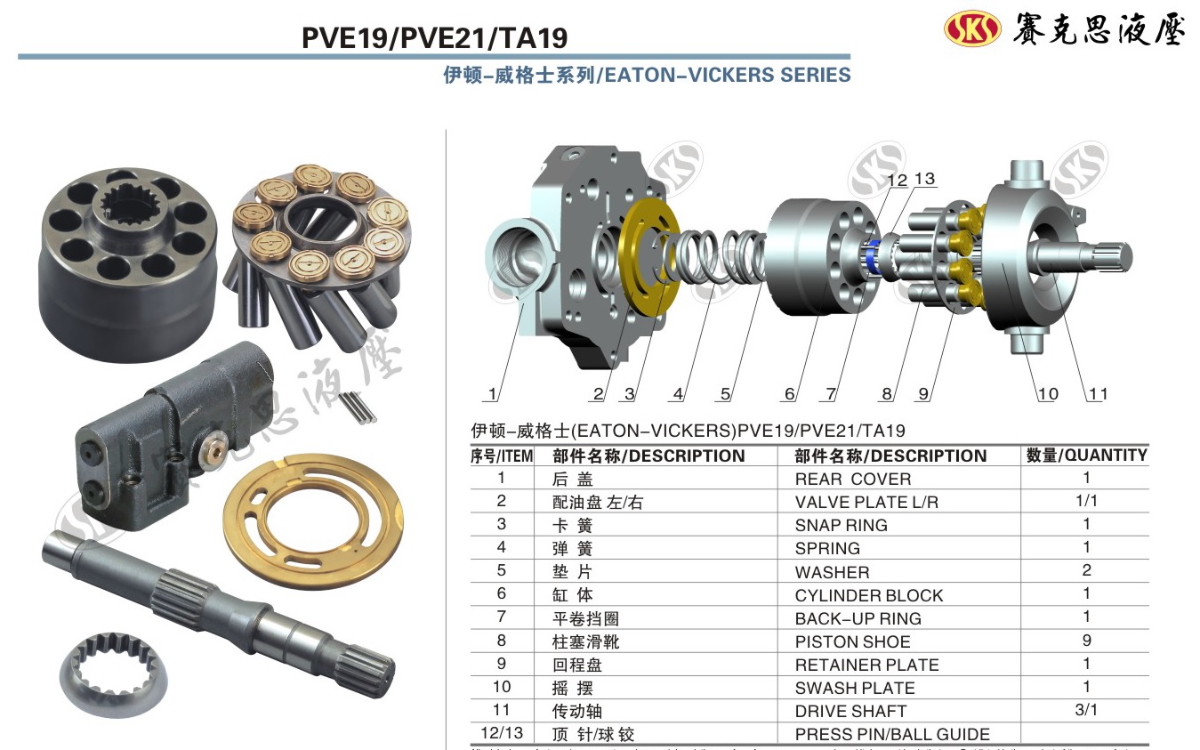запчасти к гидронасосам vickers PVE12-19-21-TA19